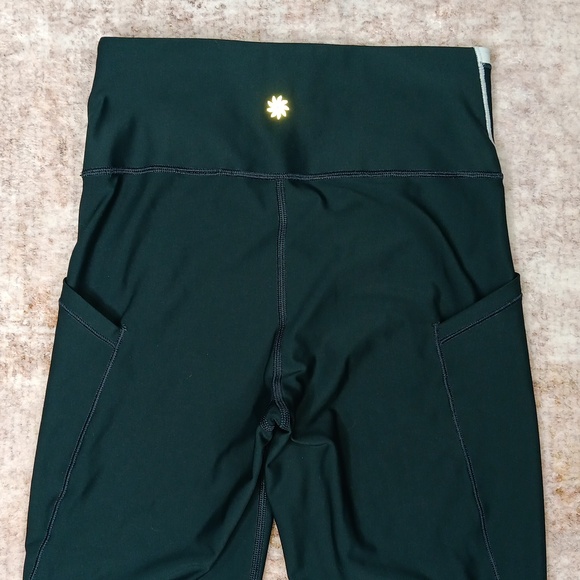 Athleta Interval Stash Tipped 7/8 Tight Green Side Pocket Active Leggings Womens - Picture 5 of 9